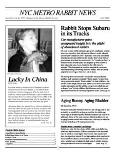 THUMP-NYC Metro Rabbit News Fall 2002