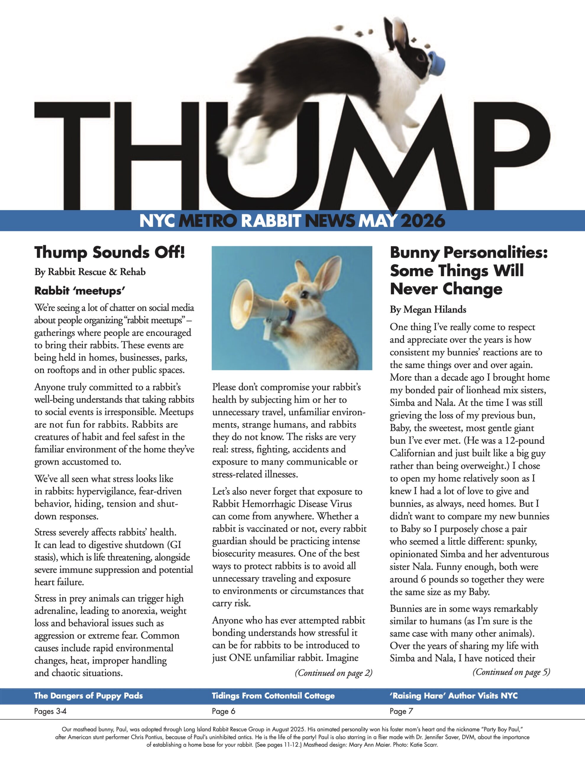 Thump Newsletter May 2026 - Long Island Rabbit Rescue Group